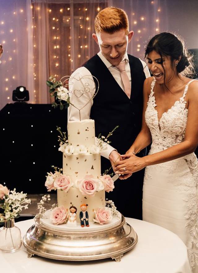 cutting the cake